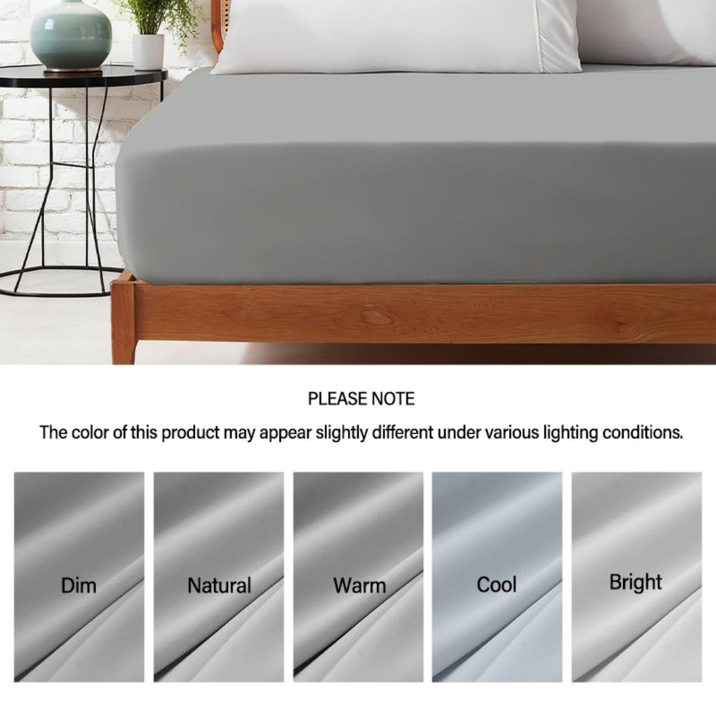 LeBonsoir Drap-housse 135 x 190 cm, Bonnet profond 30 cm / 12 pouces - Microfibre douce, Élastique anti-déchaussement, 1 drap-housse uniquement - Gris clair