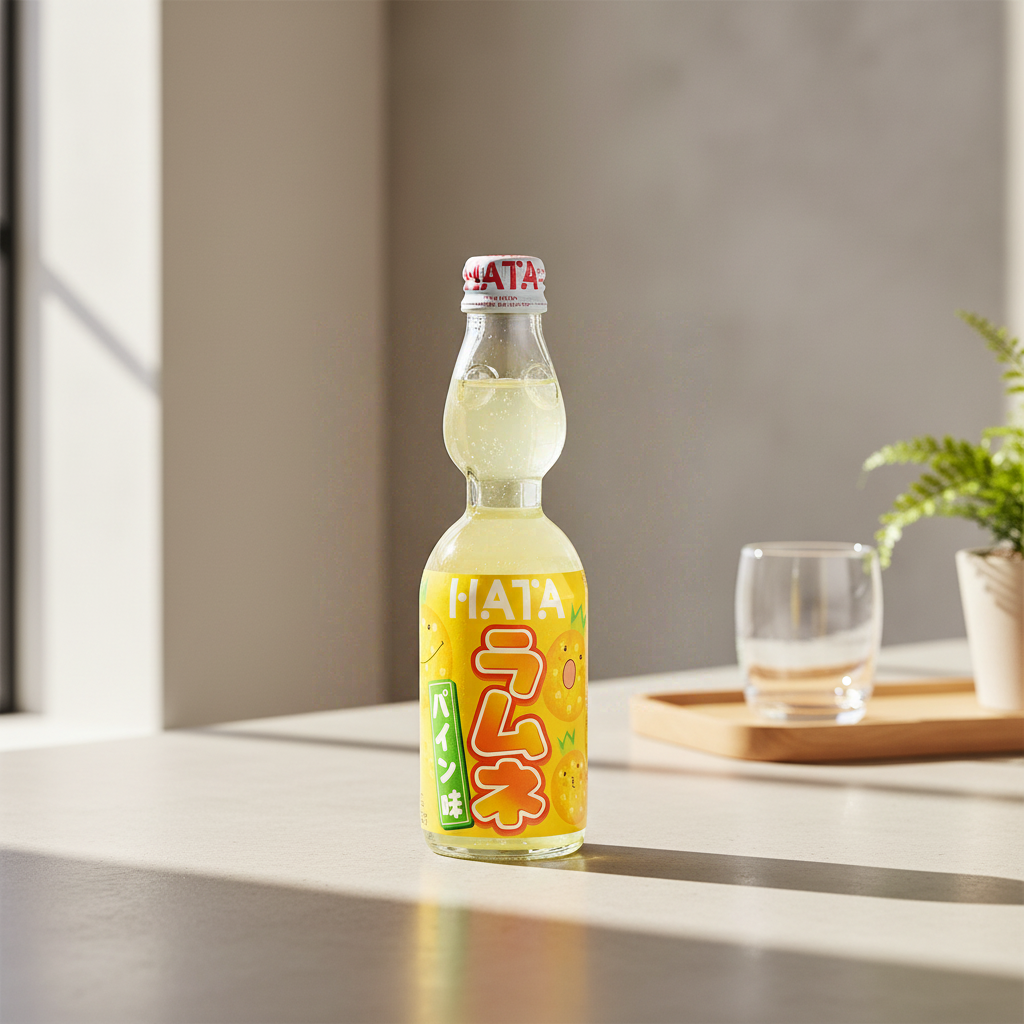 Hatakosen Bin Ramune Soda pétillant saveur ananas - 200 ml