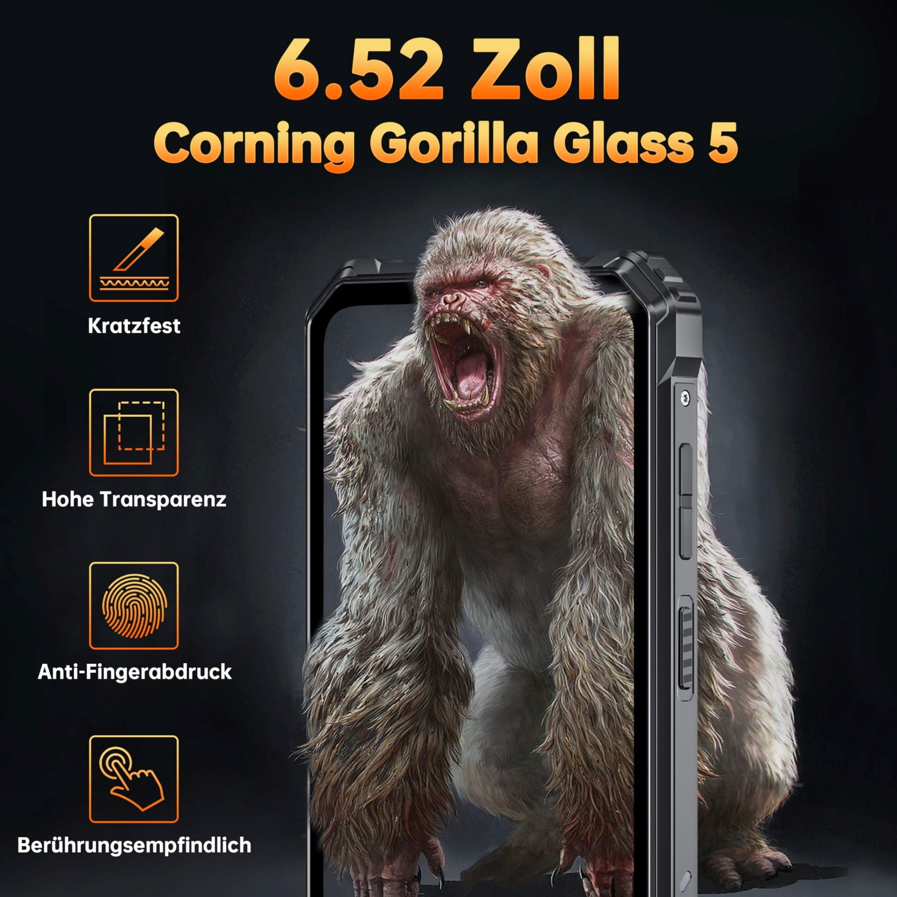OUKITEL G1 Téléphone Robuste Vert 6,52 Pouces 10600 mAh Grande Batterie Caméra 48 MP (24+256 Go) Double SIM, NFC