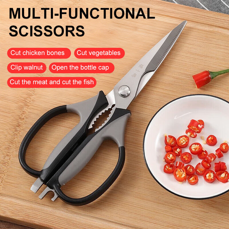Zhang Xiaoquan Ciseaux de cuisine multifonctions à poignée simple tranchants en acier inoxydable, outil de cuisine multifonction domestique