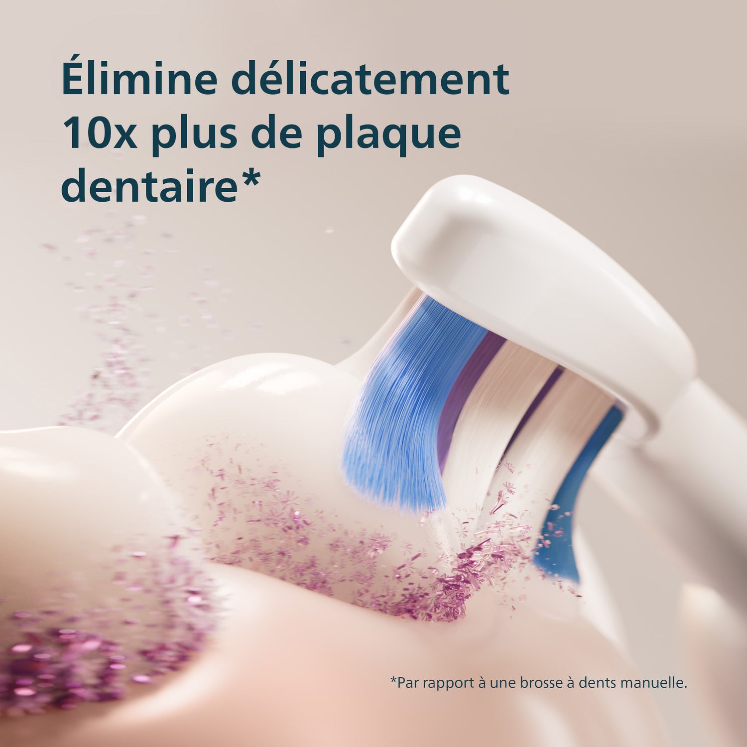 Philips Sonicare Series 6100 HX7403/05 Brosse à dents électrique - technologie sonique nouvelle génération, capteur de pression, 2 modes, 3 intensités, étui de voyage - Bleu marine