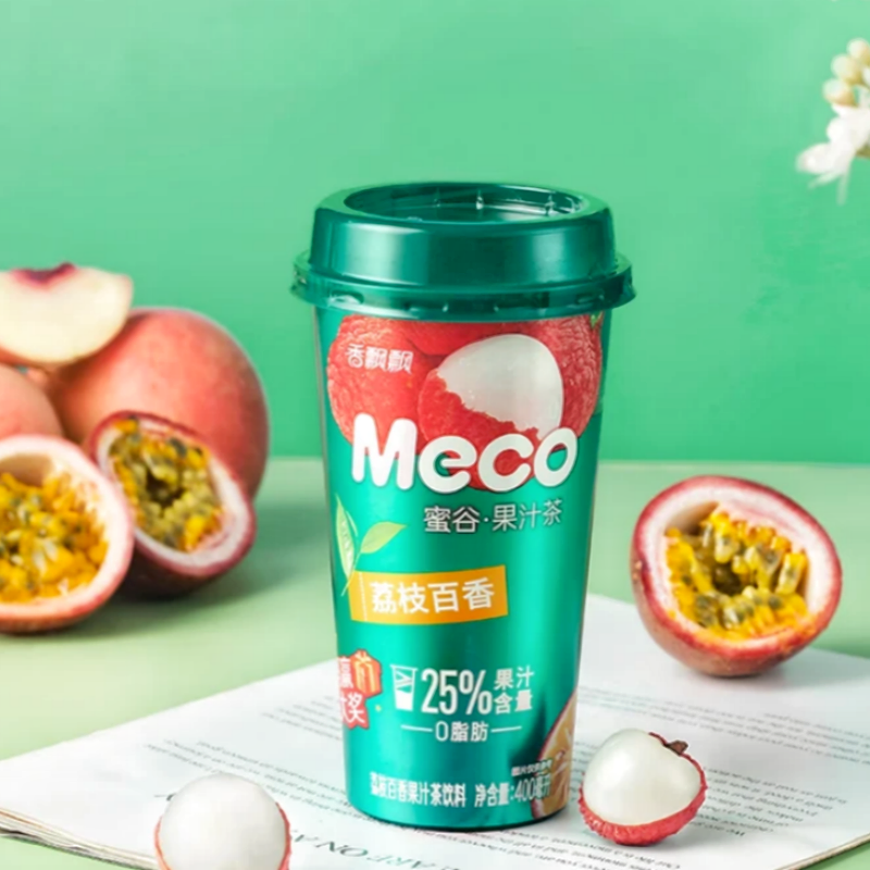 SENPURE Meco Thé saveur litchi et fruit de la passion - 400 ml