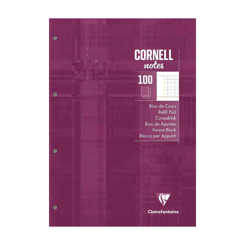 Carnet de notes A4 CORNELL, 200 pages, petits carreaux