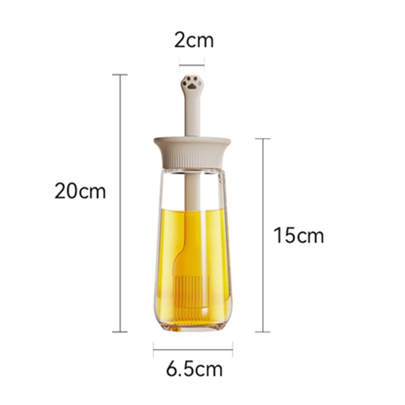 Maxcook distributeur d'huile 280ml / 9,47oz avec brosse - Bouteille en verre à huile pour cuisine avec brosse à badigeonner en silicone résistant à la chaleur