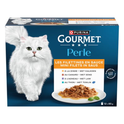 Gourmet Perle Filettine en sauce - Pack variété pour chat - 12 x 85 g