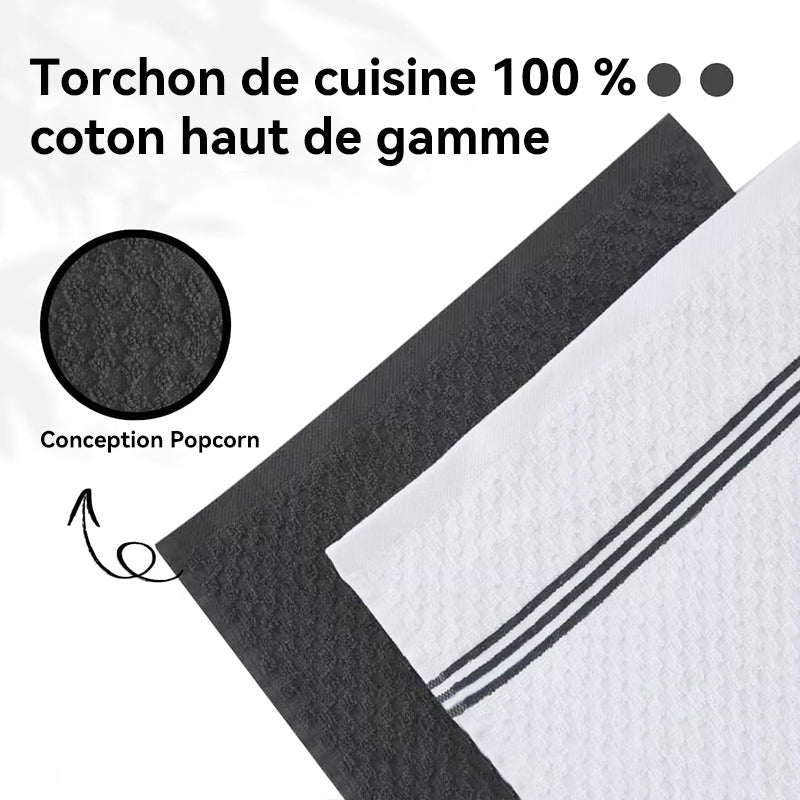 JORDAN&JUDY Lot de 6 torchons de cuisine gris, doux et durables, très absorbants, 40 x 66 cm