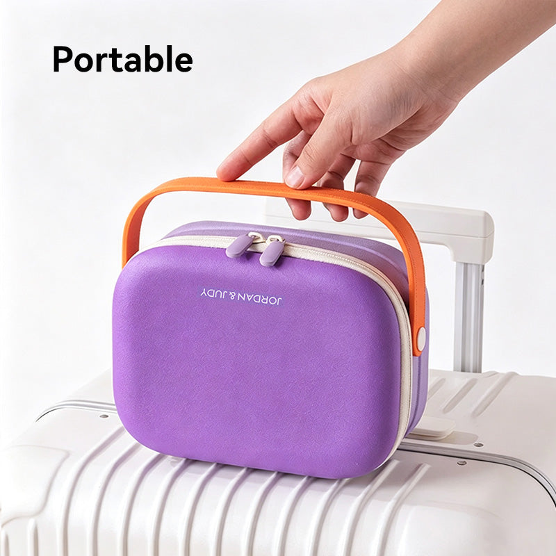 JORDAN&JUDY Trousse de toilette EVA, sac de rangement de voyage à compartiments, grande capacité, avec poignée, Violet