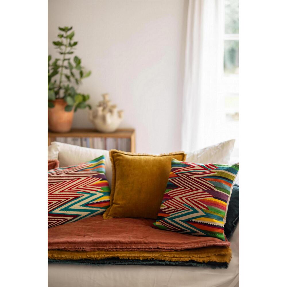 Vivaraise Plaid uni Fara safran - 135 x 200 cm