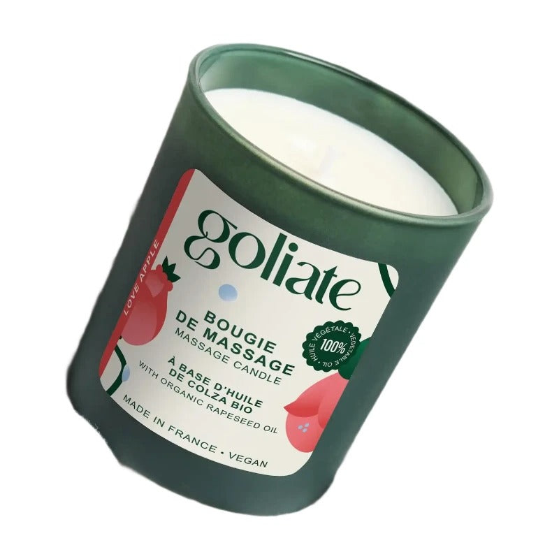 Goliate Bougie de massage à l’huile biologique Pomme d’amour – Pomme d’amour – 140 g
