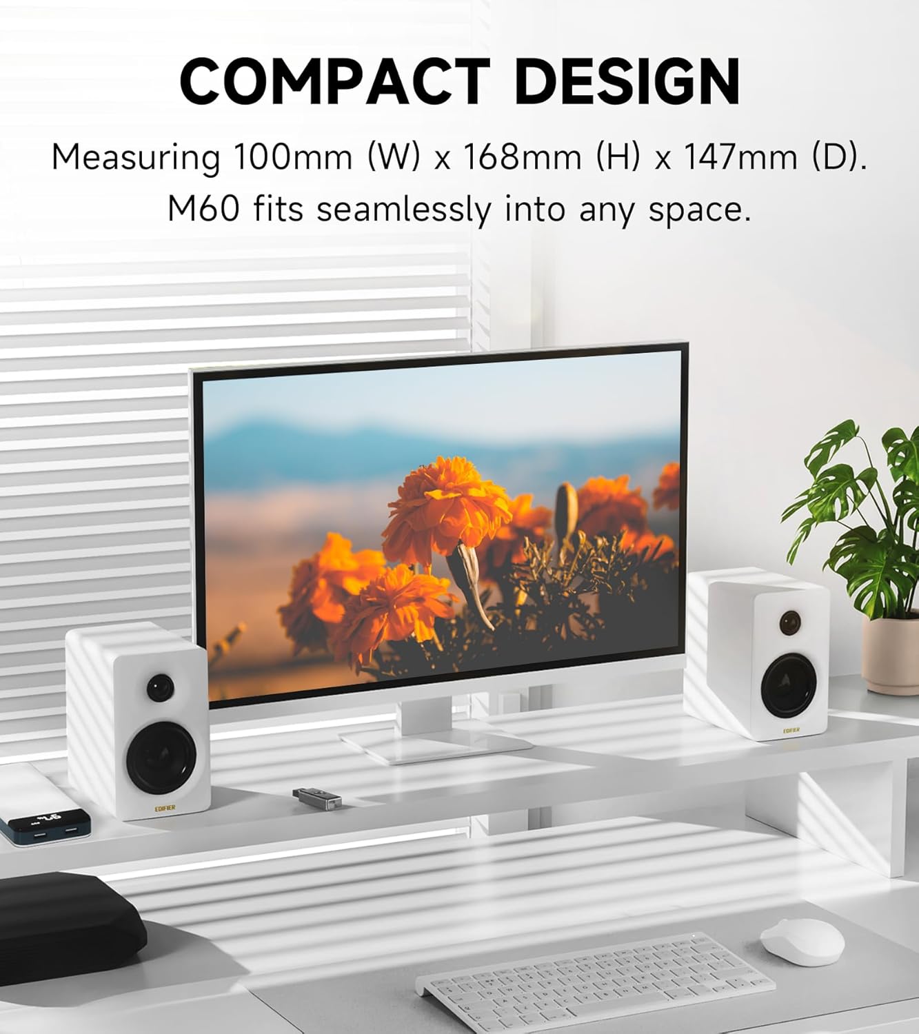 EDIFIER M60 Enceinte multimédia Bluetooth 5,3, 66 W RMS, audio haute résolution et audio sans fil haute résolution, LDAC