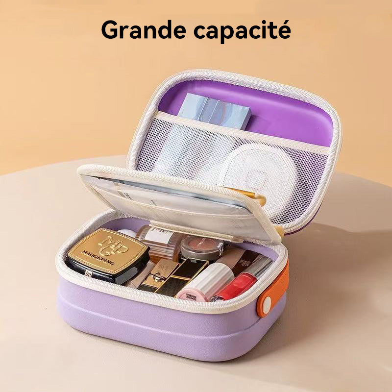 JORDAN&JUDY Trousse de toilette EVA, sac de rangement de voyage à compartiments, grande capacité, avec poignée, Violet