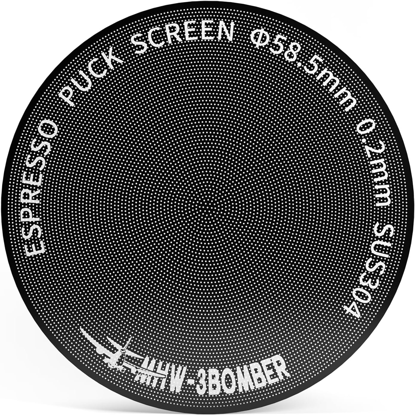 MHW-3BOMBER Filtre à café Puck 58,5 mm - filtre à espresso ultra fin en titane de 0,2 mm, filtre en métal réutilisable pour porte-filtre de 58 mm