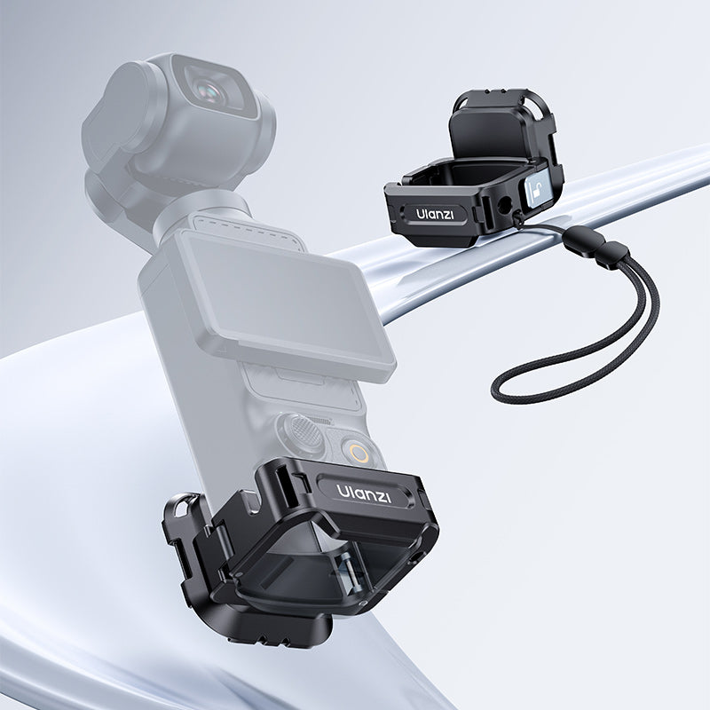 Ulanzi PK13 Adaptateur d’extension multifonction pour DJI Osmo Pocket 3 avec fixation rapide UKA, cage en aluminium pour montage d’accessoires avec filetage 1/4 pouce/adaptateur d’action/fixation