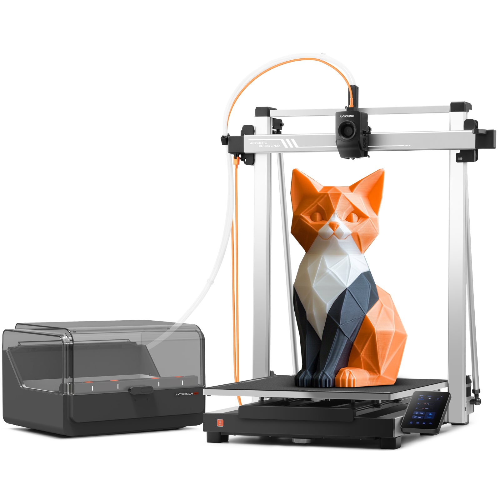 ANYCUBIC Kobra 3 Max Combo imprimante 3D compatible filament multicolore, vitesse 600 mm/s - volume d'impression 420 × 420 × 500 mm