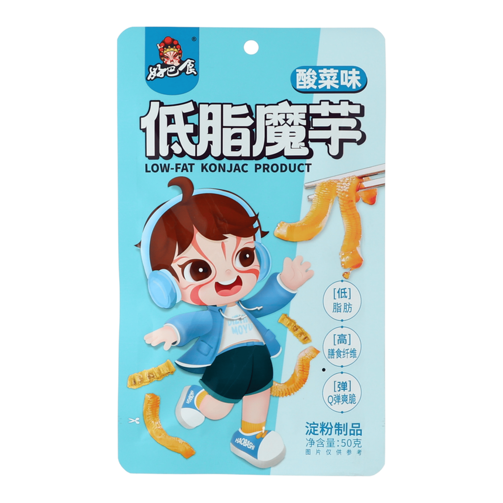 Hui Ji Snack de konjac à faible teneur en graisses saveur chou mariné - 50 g