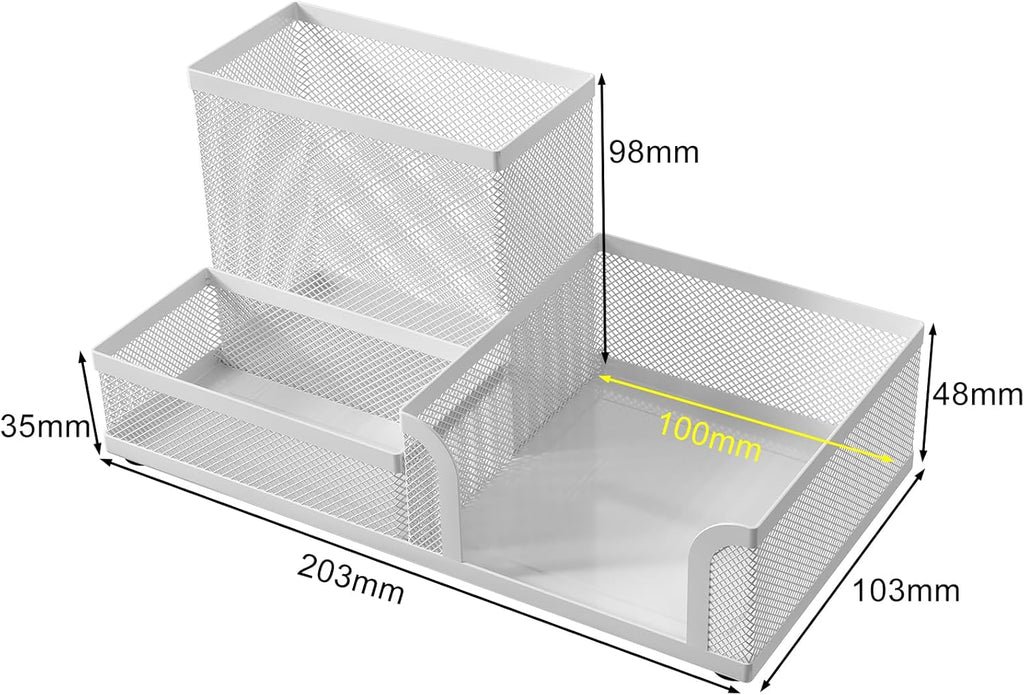 Senhoglb Organisateur de bureau en maille pour stylos, Blanc