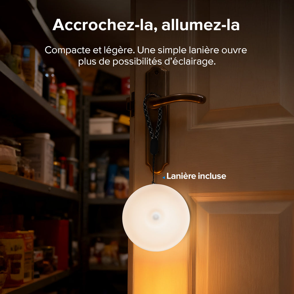 VIVREAL Veilleuses LED à détecteur de mouvement, Lot de 6, sans fil rechargeables, Mode 3 couleurs, Magnétiques à coller au mur