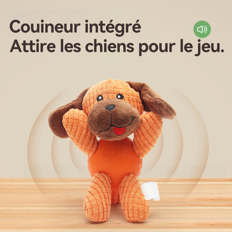 Blinkit Jouets en peluche pour chiens avec couineur, Velours côtelé épais et caoutchouc naturel, Jouet à mâcher nettoyant les dents, Jouets en peluche rembourrés doux pour toutes races de chiens