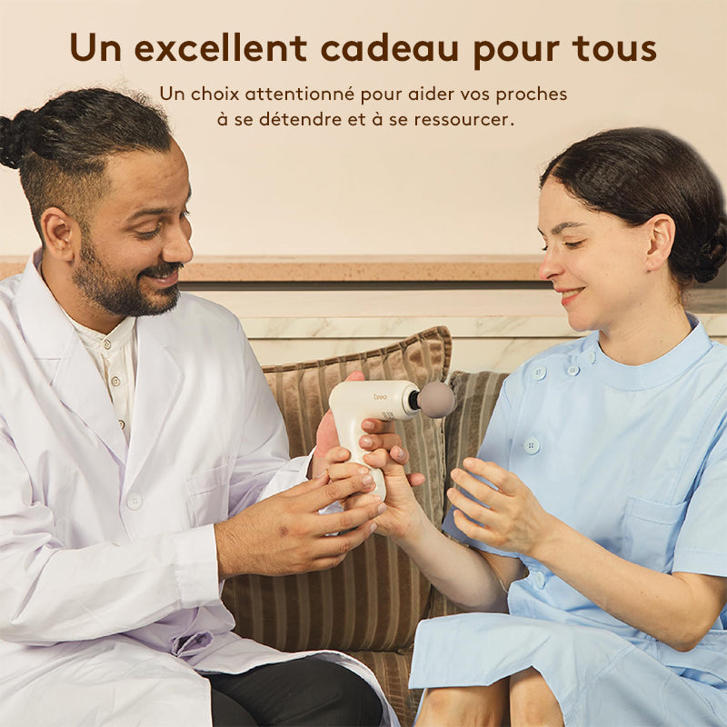 breo Pistolet de massage Lucky 7 avec chaleur, masseur musculaire à percussion profonde, stimulateur, relaxation du corps, faible bruit pour récupération, sport