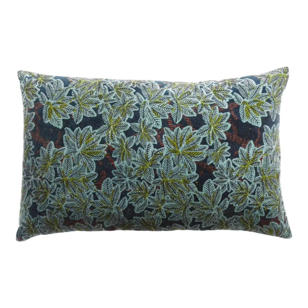 Housse de coussin imprime ariane petrole