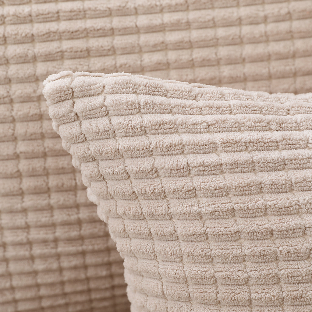 Deconovo Housse de coussin en velours Couleur beige 50*50 cm 1 pc