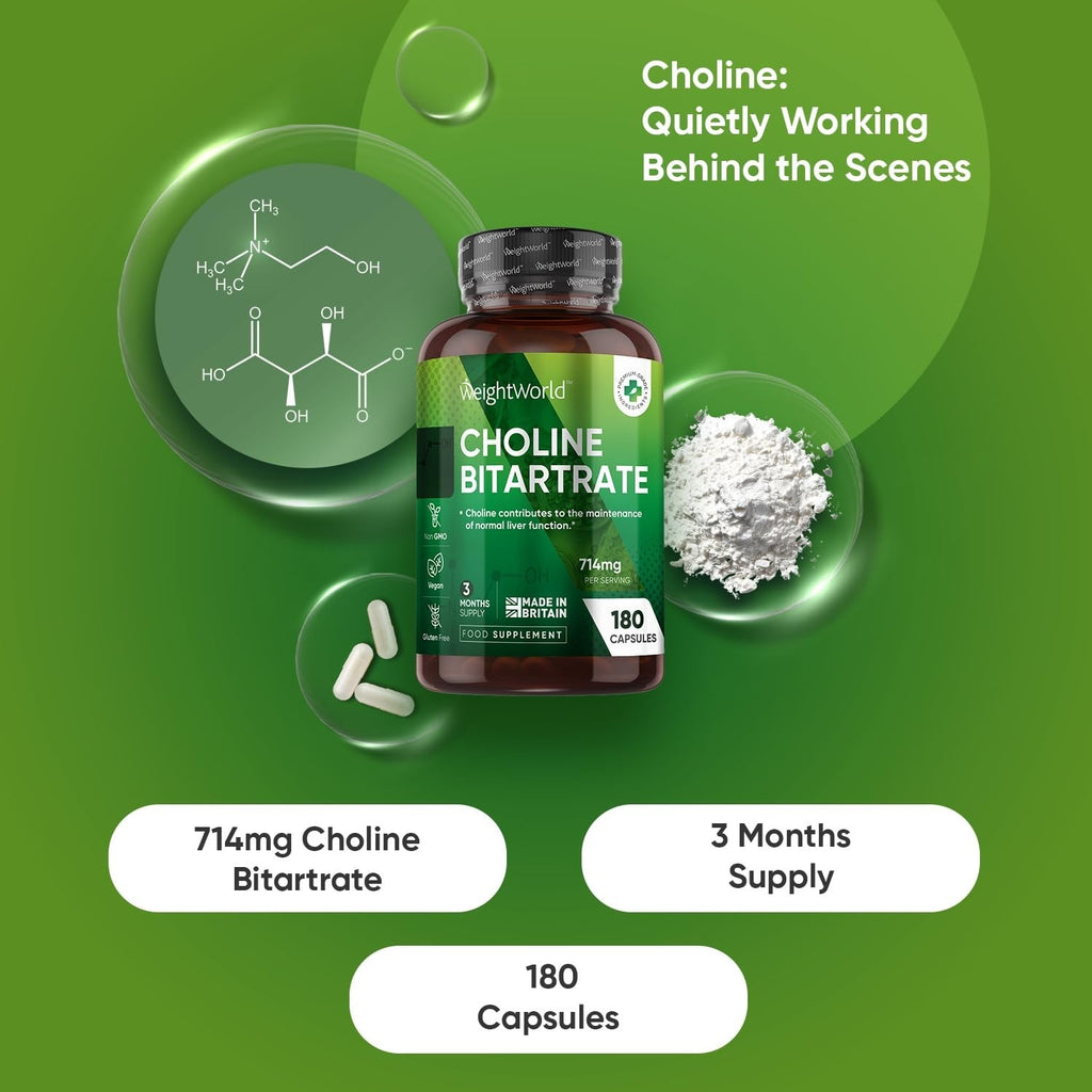 WeightWorld Bitartrate de choline 714 mg 180 gélules