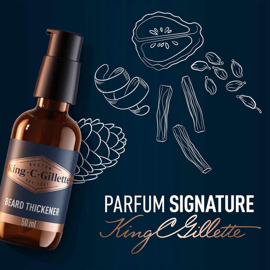 King C. Gillette Sérum épaississant pour barbe, pour barbes longues ou courtes - 50 ml