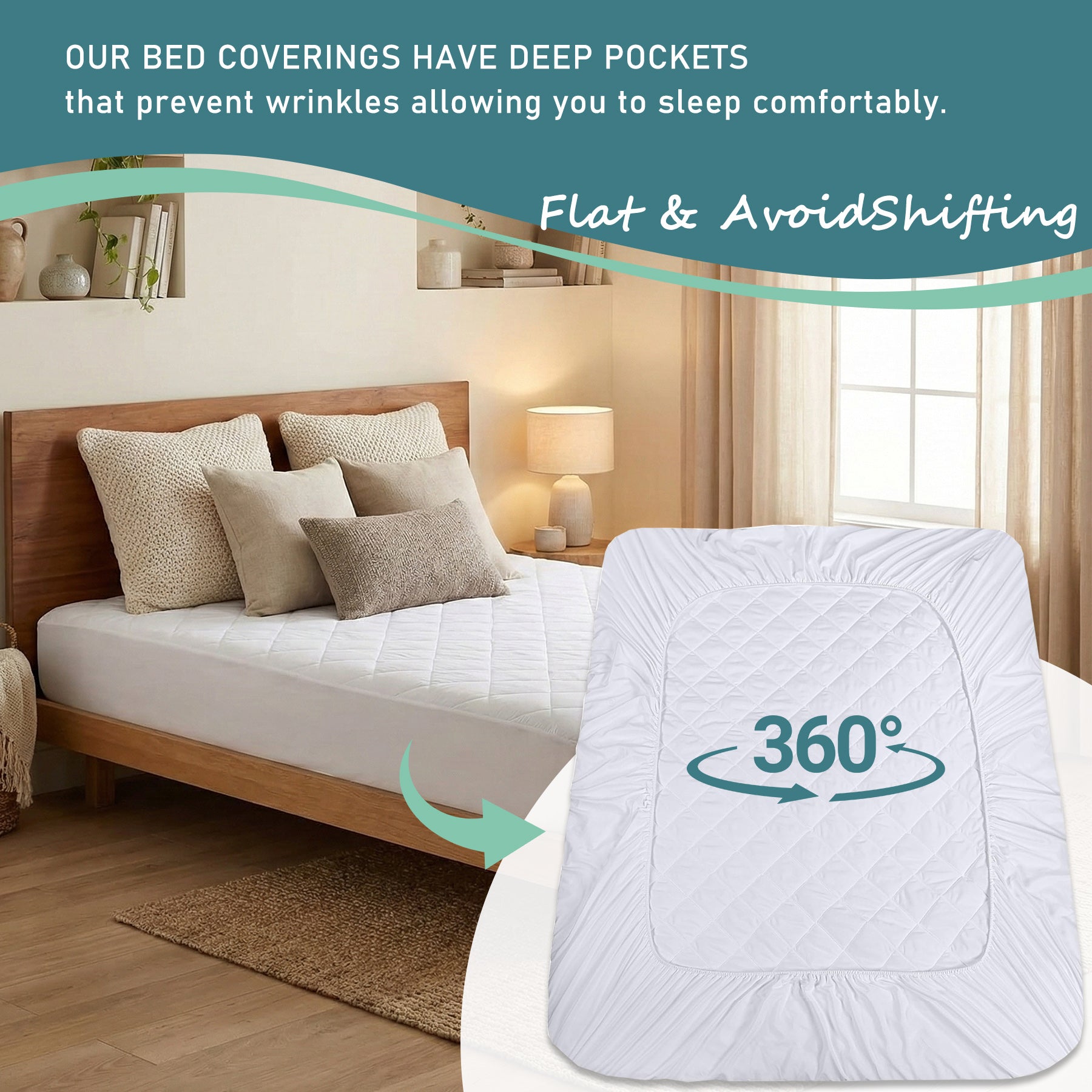 LeBonsoir Surmatelas en microfibre matelassée avec bords élastiques, hauteur maximale 30 cm, lavable en machine, protège-matelas, drap-housse, blanc, 180 x 200 cm