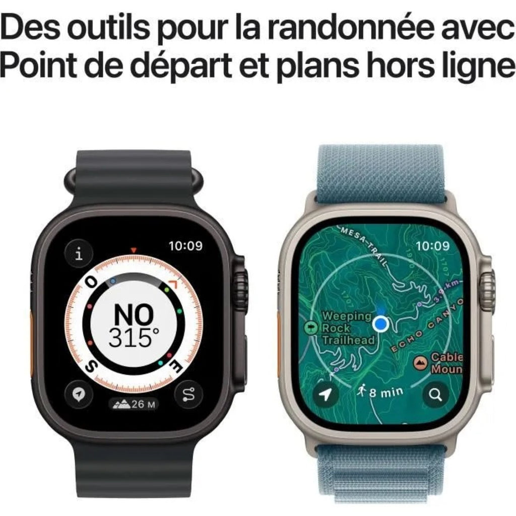 Apple Watch Ultra 3 GPS + Cellular 49 mm avec boîtier en titane naturel et bracelet Milanais en titane naturel - Petit