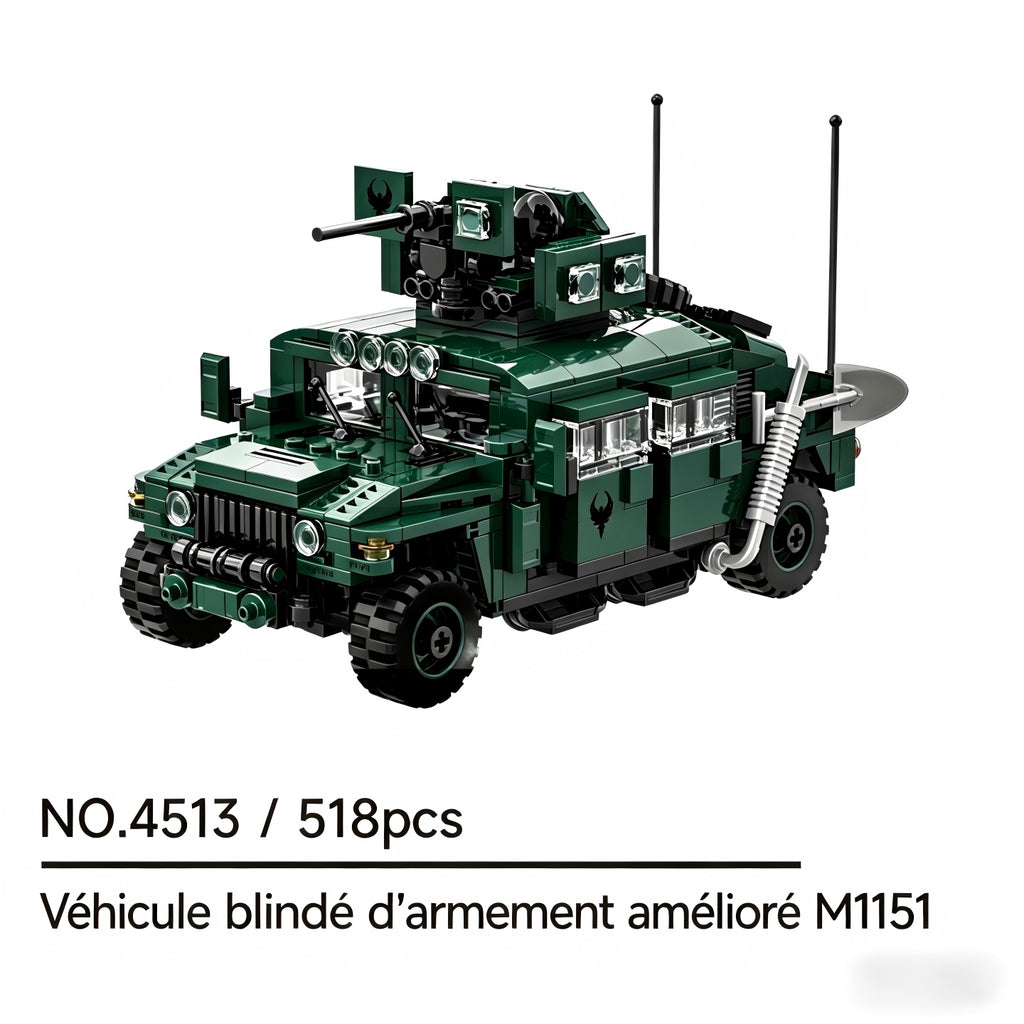 WANGE M1151 Véhicule de transport d'armement amélioré 518 pièces Ensemble de blocs de construction Pour constructeurs amateurs