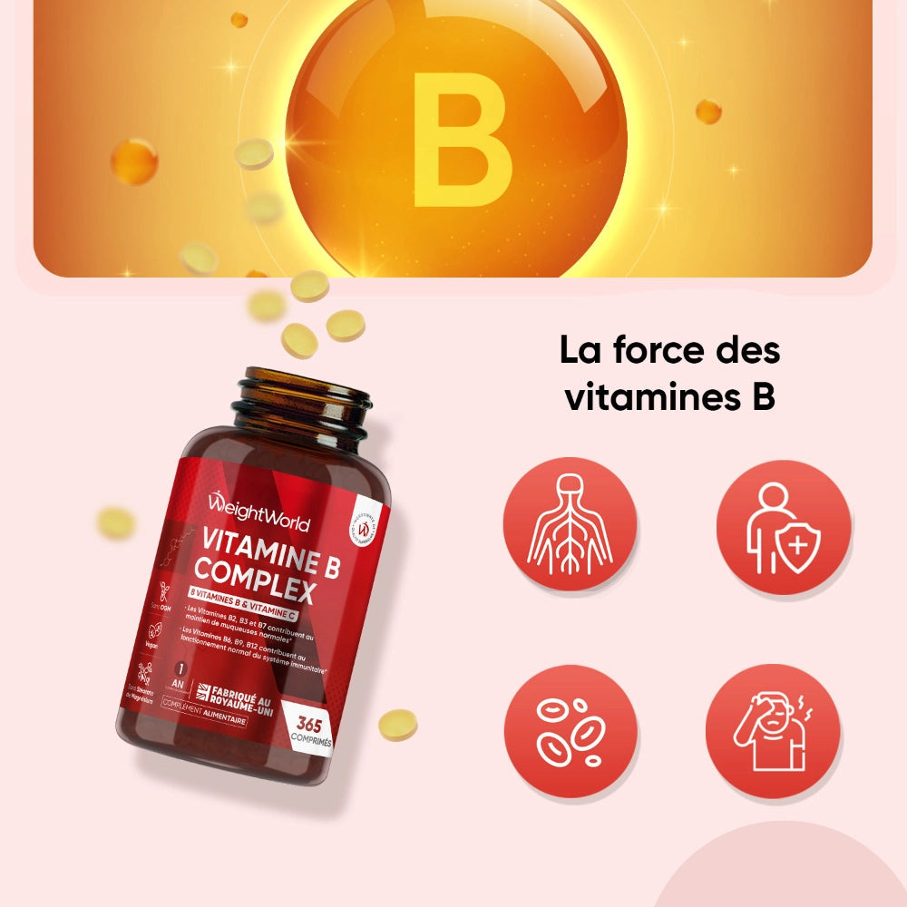 WeightWorld Complexe de vitamines B - 365 comprimés