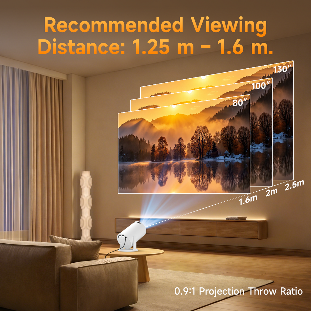 Magcubic Projecteur intelligent, prise en charge 4K, HD native 720p, 290 ANSI, Android 14, Wi-Fi 6 5 GHz, Bluetooth 5.4, rotation à 180° et correction trapézoïdale automatique, projecteur portable pour home cinéma, chambre et extérieur, compatible HD