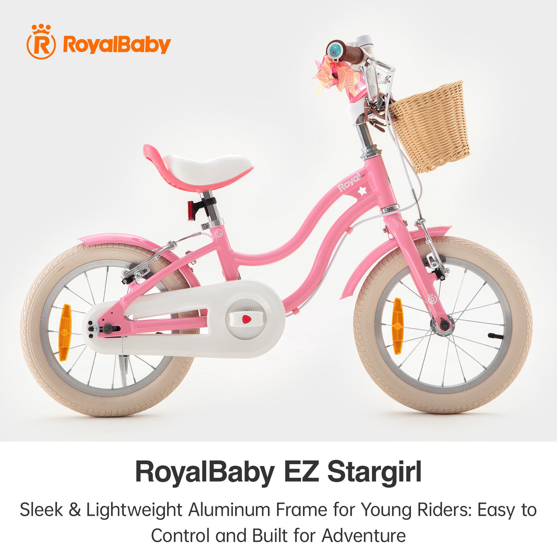 RoyalBaby+vélo pour enfants+ Aluminium EZ Stargirl+ Rose 16 pouces, Poids net 10 kg