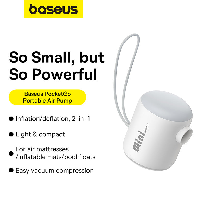 Baseus PocketGo gonfleur portable blanc étoile