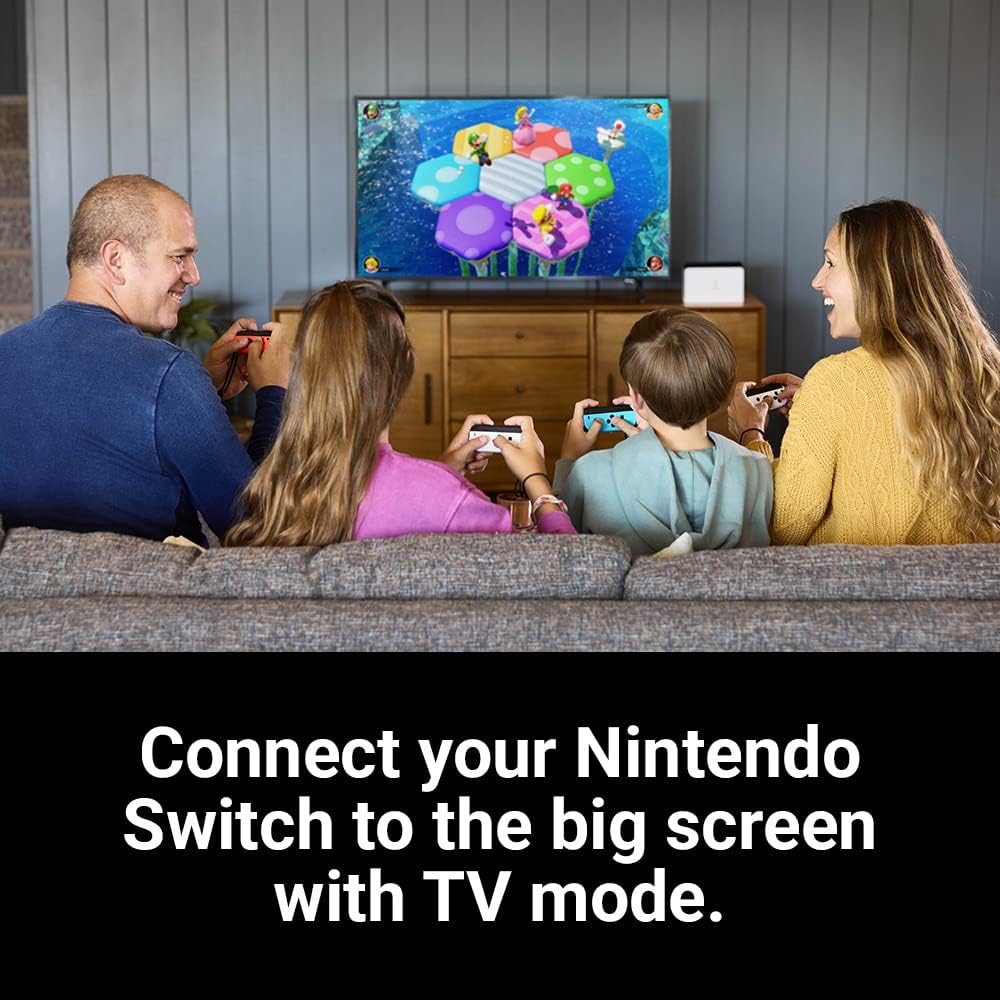 Nintendo Switch (modèle OLED) avec paire de Joy-Con bleu néon / rouge néon - Version EU