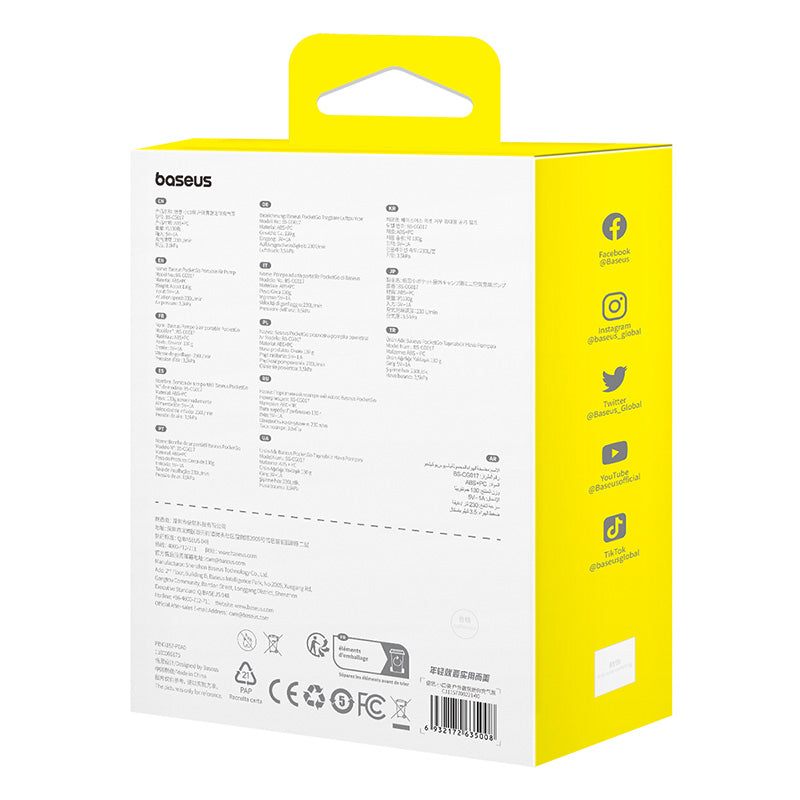 Baseus PocketGo gonfleur portable blanc étoile