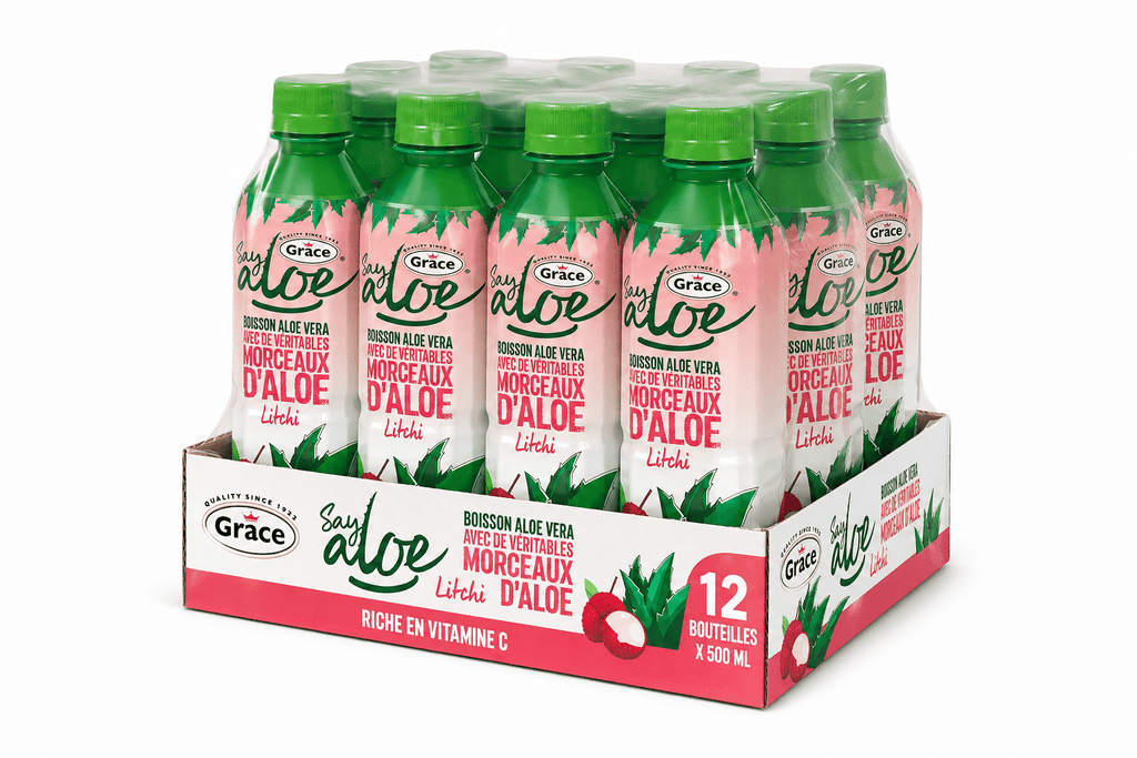 GRACE boisson aloe vera letchi bouteille 12x50cl
