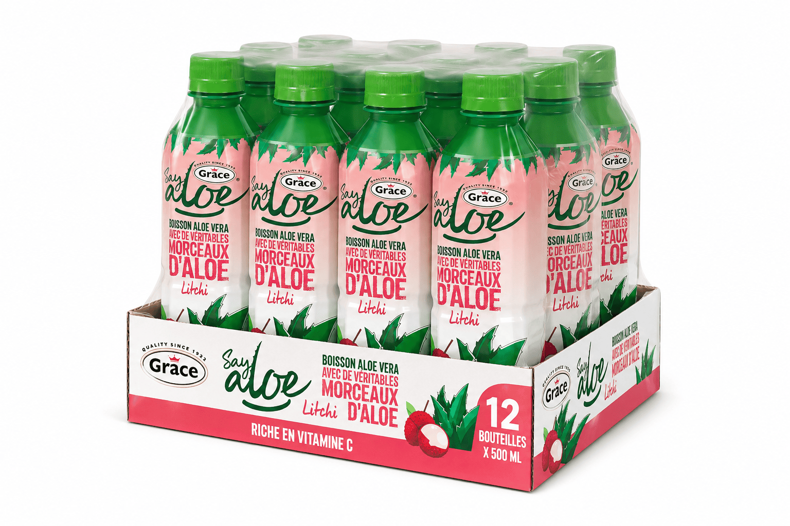 GRACE boisson aloe vera letchi bouteille 12x50cl