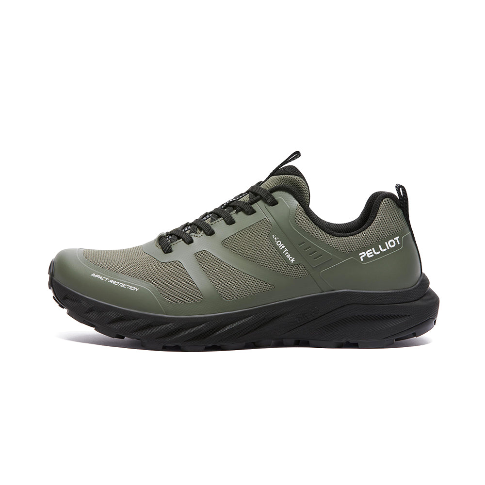 PELLIOT Chaussures de running pour homme running sur route légères et à amorti – confort ultime pour la longue distance, kaki vert (EU 43)