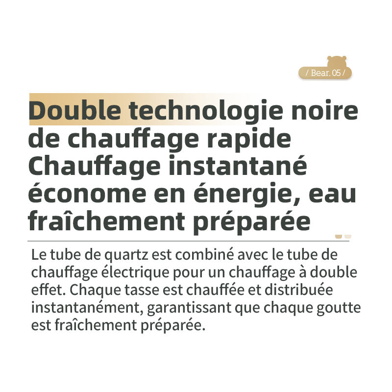 Bear YSJ-E40T2 Distributeur d'eau chaude numérique, 6 températures, ébullition rapide, 3 L