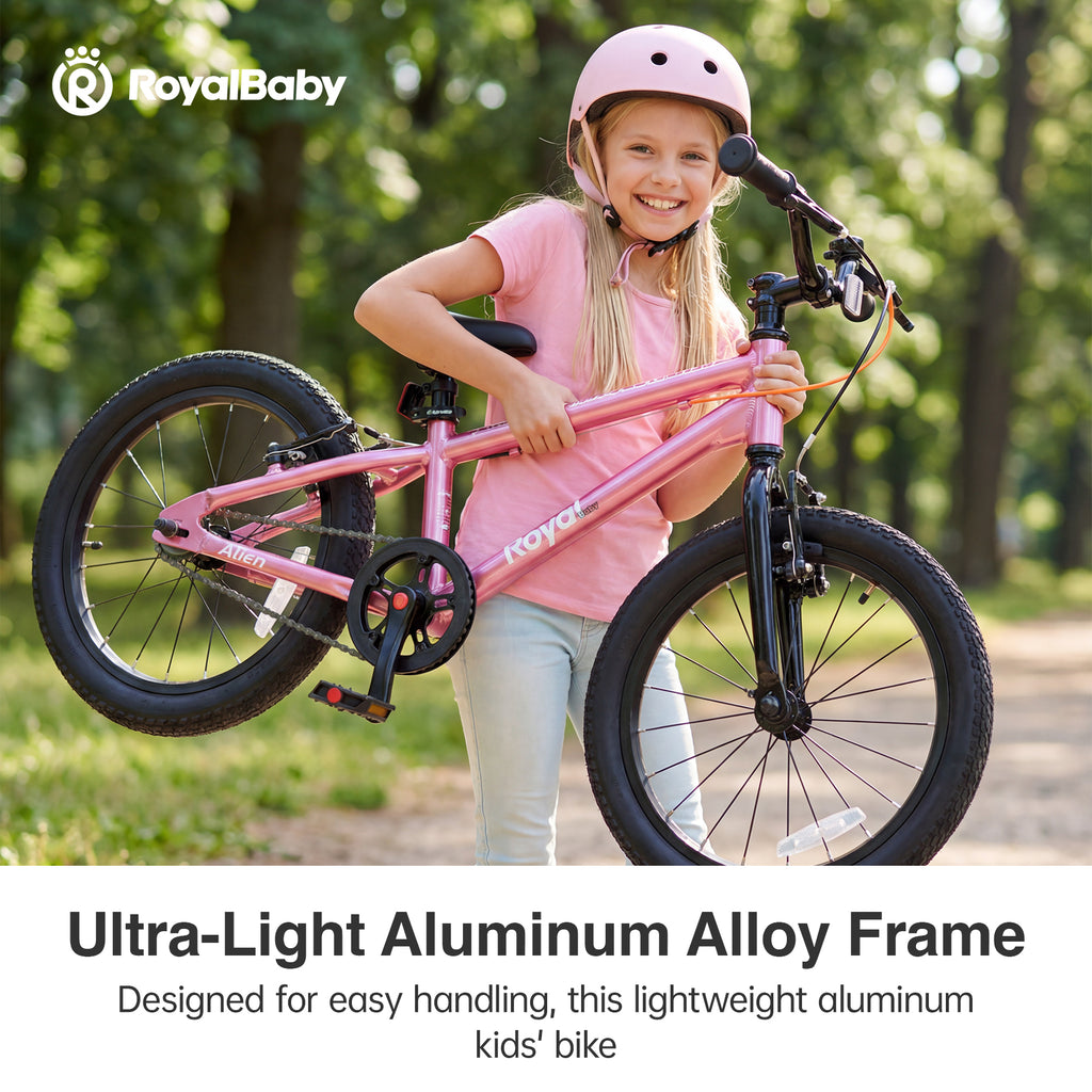 RoyalBaby Vélo pour enfants + Aluminium EZ Alien + 20 pouces Rose, Poids net 6,9 kg