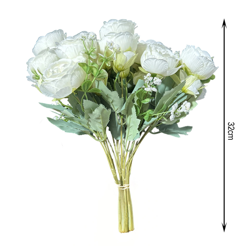 Wei's moment 4 Bunches Fleurs Artificielles Pivoines Fleurs Blanches Bouquets de Pivoines en Soie pour Mariage Fête Table de Mariage Décoration de Table Arrangement Floral Maison Cuisine Décoration