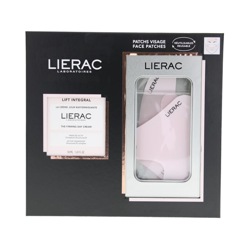 LIERAC Lift Intégral Coffret Crème Jour Raffermissante 50ml + Patchs Visage Réutilisables