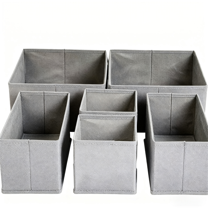 ANQI Organisateurs de tiroir en tissu pour chaussettes et sous-vêtements, lot de 6, gris, offre de Nouvel An, idées cadeaux phares