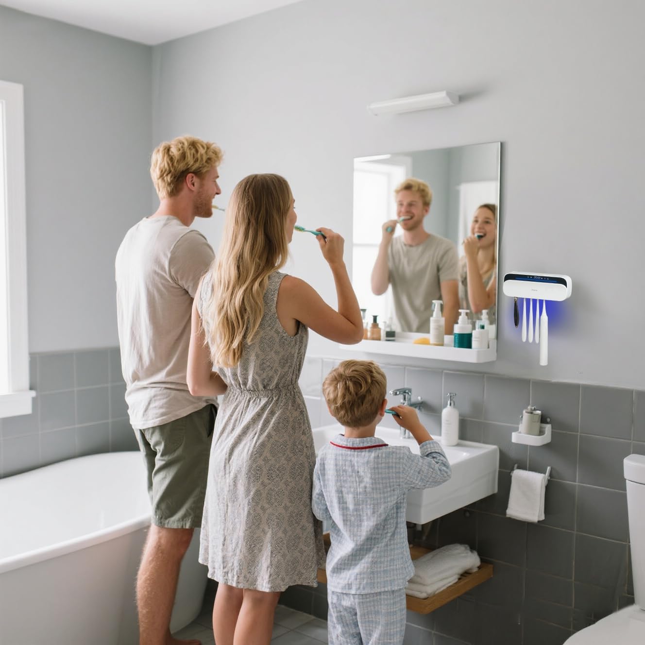 iHave F8 Stérilisateur de brosse à dents avec porte-brosse à dents - Blanc