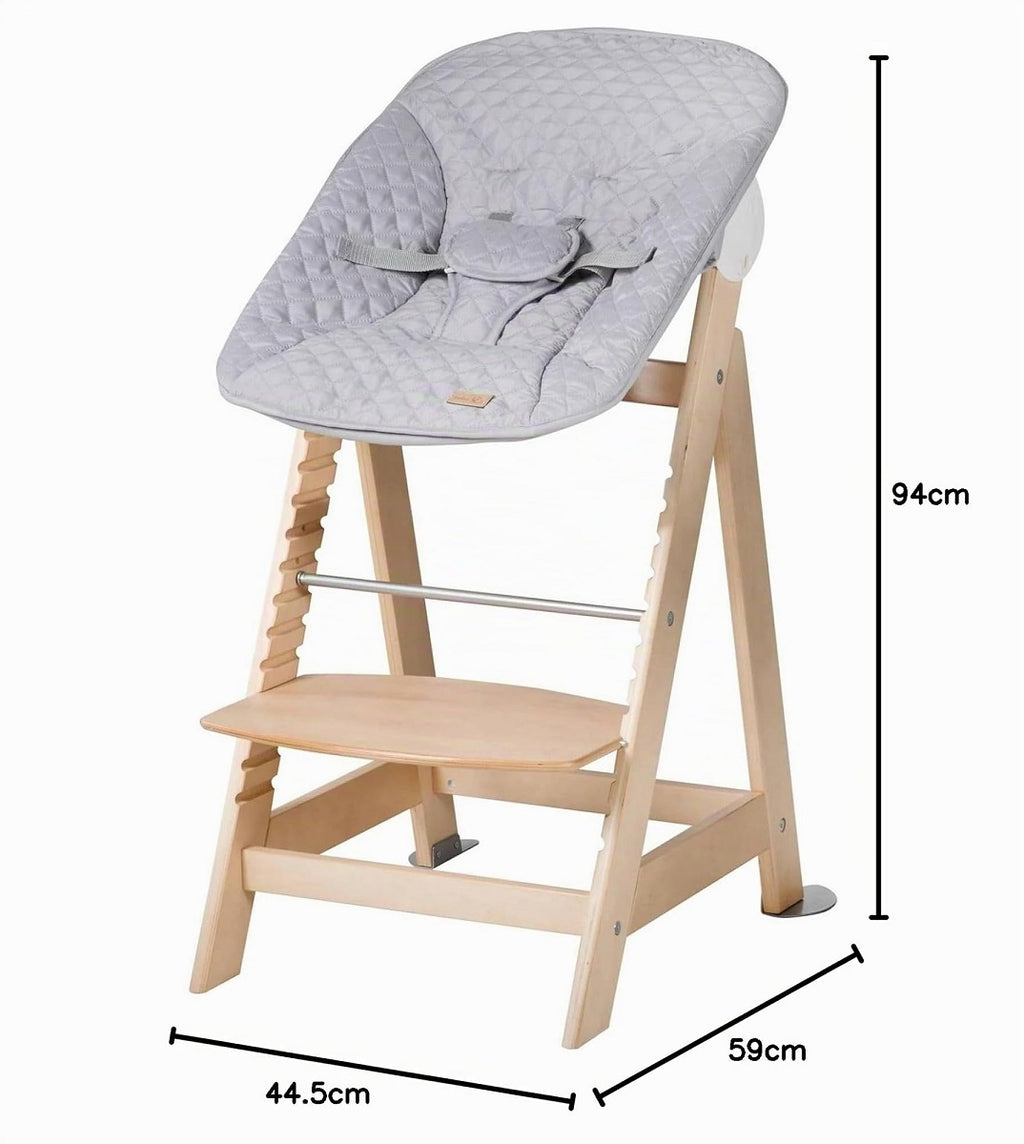 Chaise haute évolutive 'Born Up' Set + Transat 'roba Style' - Dès la naissance - Bois naturel / Gris