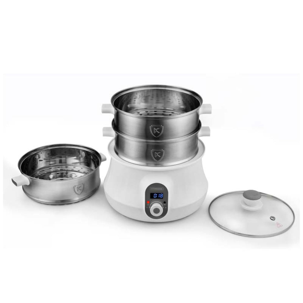 KitchenCook MULTI STEAM 9 - Cuiseur vapeur électrique en acier inoxydable
