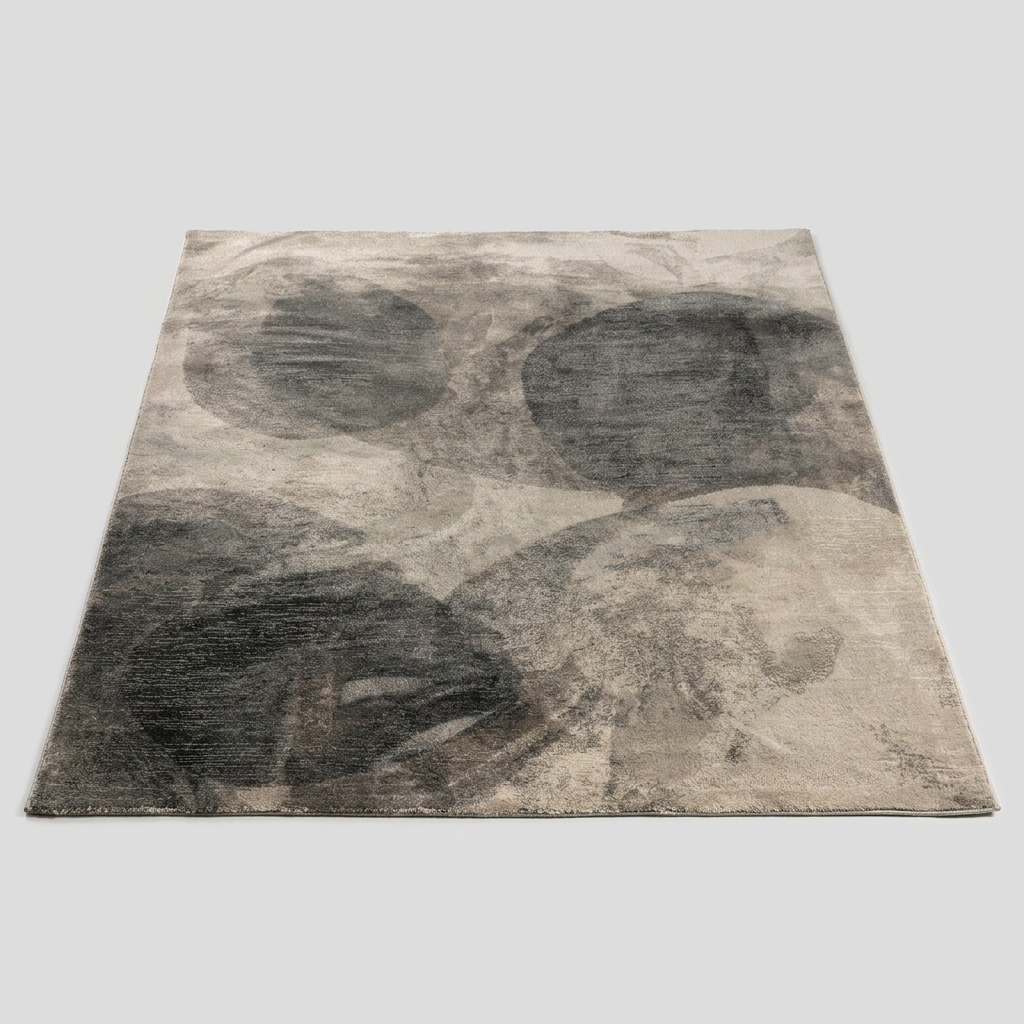 Aloyse Tapis rectangulaire gris acier 160x230 cm - 100 % polyester recyclé, texture tissée résistante à l'usure, pour salon et salle à manger