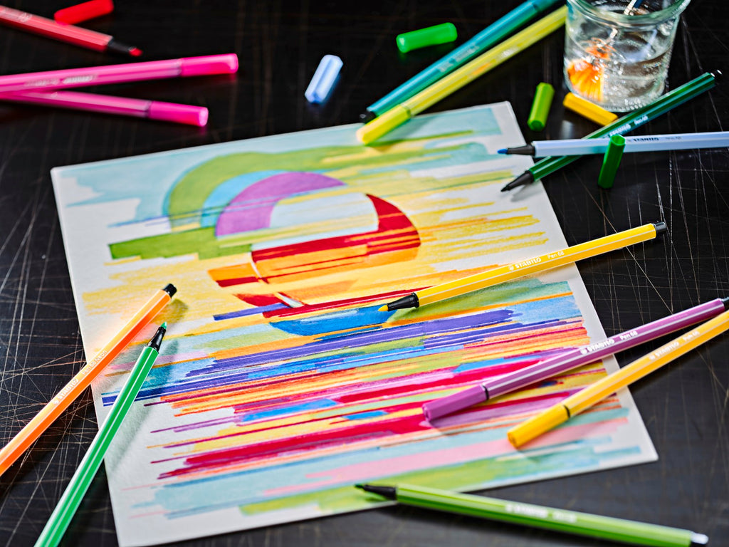 STABILO Pen 68 ARTY Pochette cartonnée de 65 couleurs - Arts et loisirs créatifs