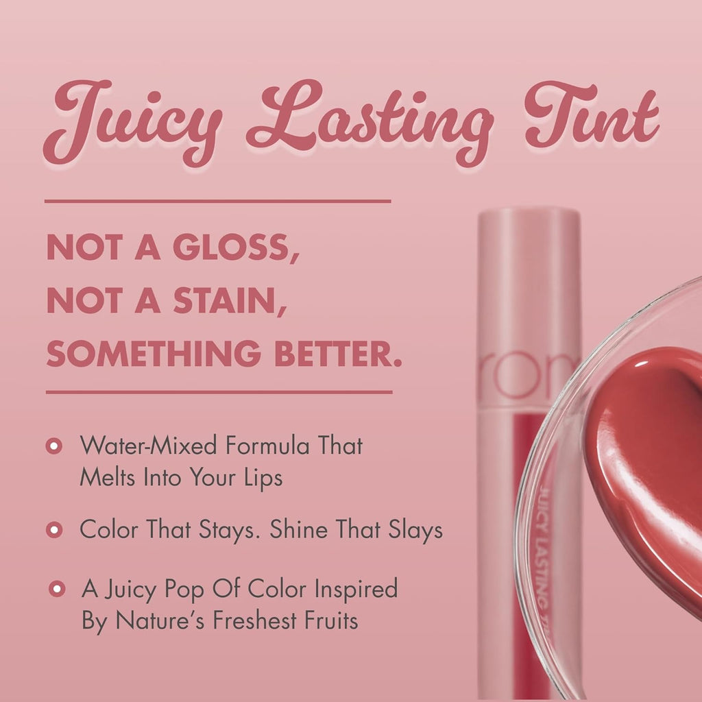rom&nd Juicy Lasting Tint Encre à lèvres longue tenue #Bare Juicy, teinte 24 Peeling Angdoo -5,5 g